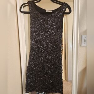 Black sequin mini dress